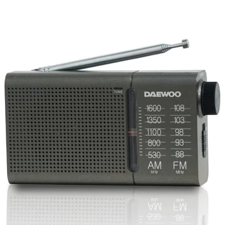 Rádio Portátil Daewoo DW1035 AM/FM com Altifalante Integrado e Saída para Auscultadores a Pilhas Cinzento Escuro - Imagem 2