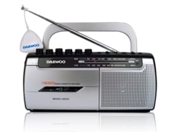 Rádio Cassete Daewoo DW1107/ com Cabo/ a Pilhas/ Preta e Prateada - Imagem 2