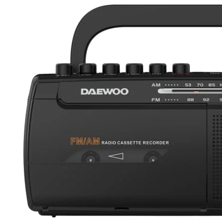 Rádio Cassete Portátil Daewoo DW1108 com Gravador, Microfone Integrado, AM/FM e Jack 3.5mm Preto - Imagem 3