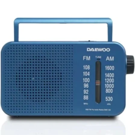 Rádio Portátil Daewoo DW1120 AM/FM com Alimentação a Corrente e Pilhas Azul
