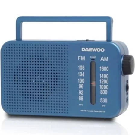 Rádio Portátil Daewoo DW1120 AM/FM com Alimentação a Corrente e Pilhas Azul - Imagem 2