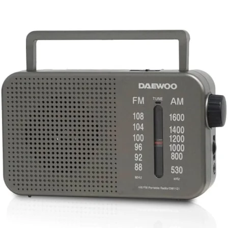 Rádio Portátil Daewoo DW1121 AM/FM com Alimentação a Rede e Pilhas Cinzento - Imagem 2