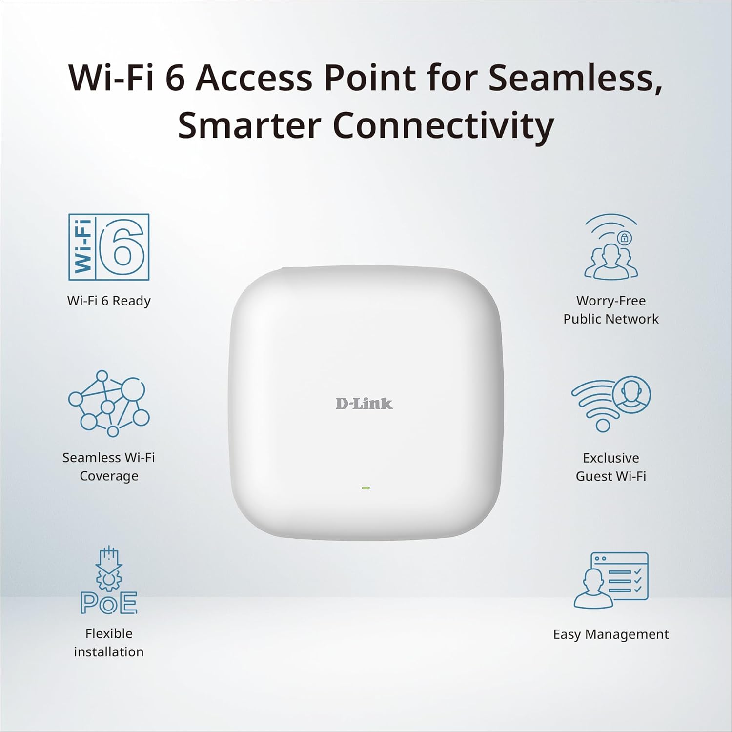 Ponto de Acesso Sem Fios D-Link DBR-X3000-AP/ WiFi 6/ PoE/ 3000Mbps/ 2.4GHz 5GHz/ Antenas de 3/4dBi/ WiFi 802.11ax - Imagem 2