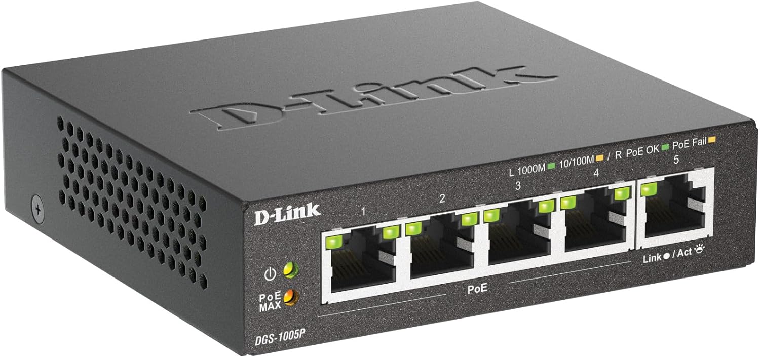 Switch D-Link DGS-1005P 5 Portas/ RJ-45 10/100/1000 PoE