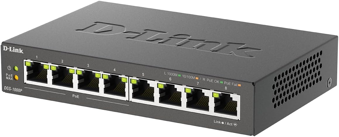 Switch D-Link DGS-1008P 8 Portas/ RJ-45 Gigabit 10/100/1000/ PoE - Imagem 2