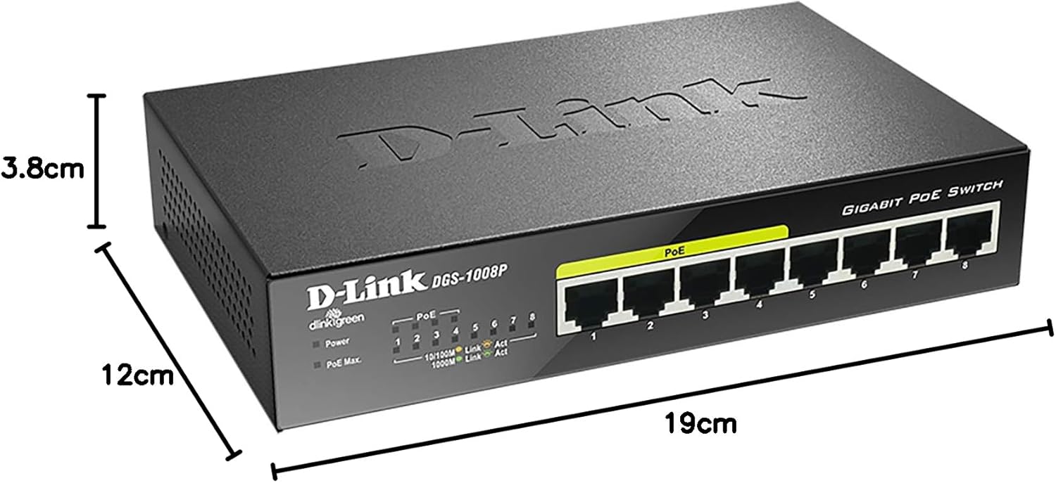 Switch D-Link DGS-1008P 8 Portas/ RJ-45 Gigabit 10/100/1000/ PoE - Imagem 7