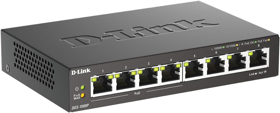 Switch D-Link DGS-1008P 8 Portas/ RJ-45 Gigabit 10/100/1000/ PoE - Imagem 4