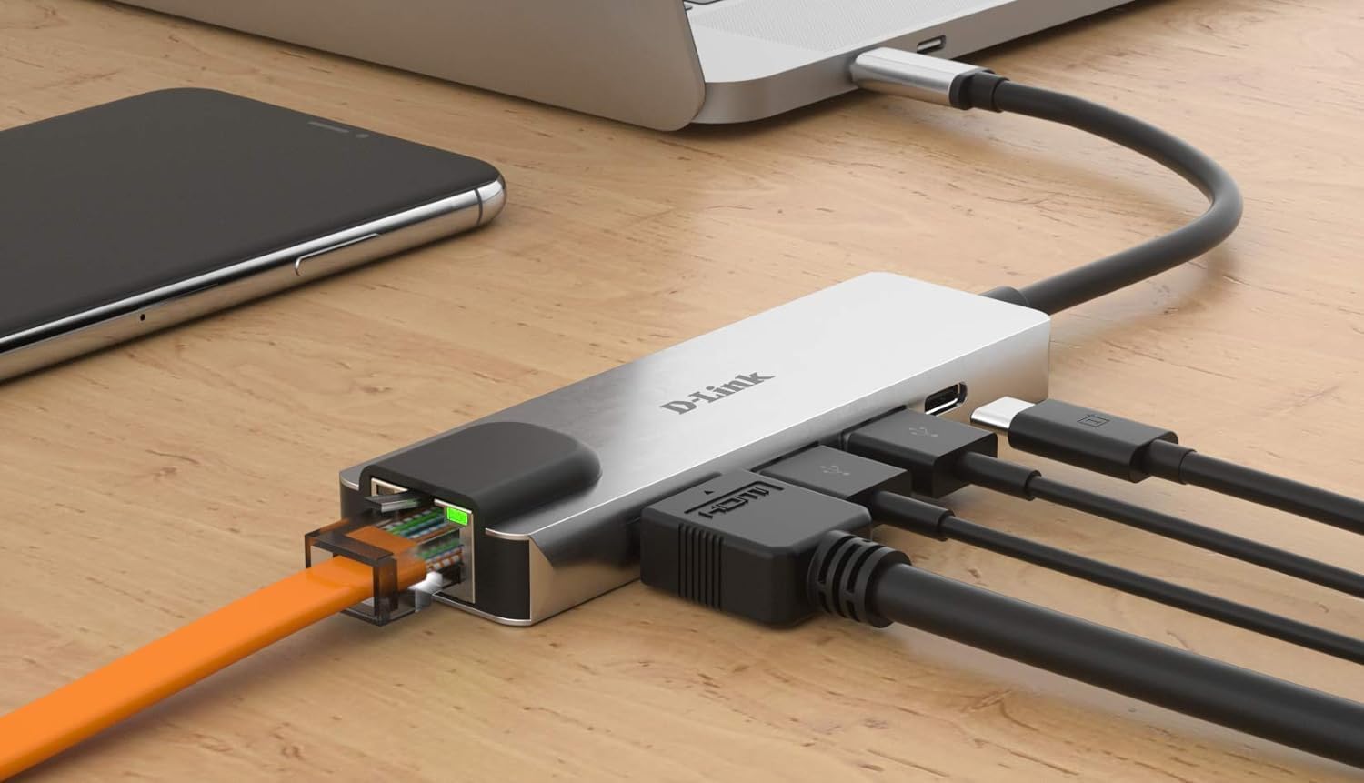 Docking USB Tipo-C D-Link DUB-M520/ 2xUSB/ 1xUSB Tipo-C/ 1xHDMI 4K/ 1xRJ45/ 1xThunderbolt/ Cinzento - Imagem 3