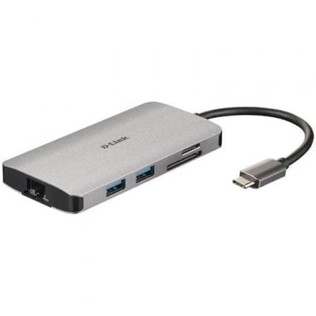 Docking USB Tipo-C D-Link DUB-M810/ 3xUSB/ 1xUSB Tipo-C/ 1xThunderbolt/ 1xHDMI 4K/ 1xRJ45/ 1xLeitor de Cartões/ Cinzento