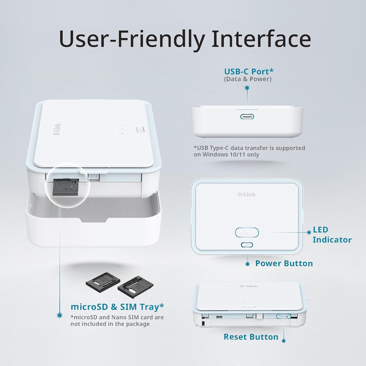 Router D-Link DBR-330-G 5G NR AX3000 Wi-Fi 6 3000Mbps 5 Antenas Bateria 5260mAh - Imagem 3