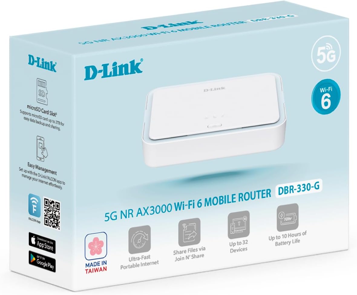 Router D-Link DBR-330-G 5G NR AX3000 Wi-Fi 6 3000Mbps 5 Antenas Bateria 5260mAh - Imagem 12