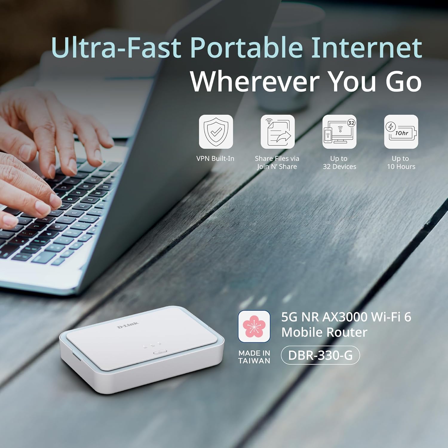Router D-Link DBR-330-G 5G NR AX3000 Wi-Fi 6 3000Mbps 5 Antenas Bateria 5260mAh - Imagem 4