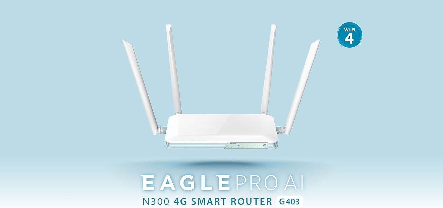 Router Sem Fios 4G D-Link G403 EAGLE PRO AI N300 Smart 300Mbps/ 4 Antenas/ WiFi 802.11n/b/g - Imagem 6