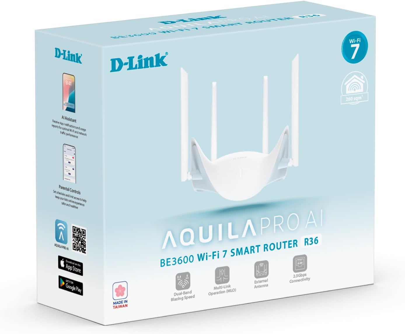 Router D-Link AQUILA PRO AI R36 WiFi 7 BE3600 3600Mbps Dual-Band MLO Portas 2.5G Branco - Imagem 9