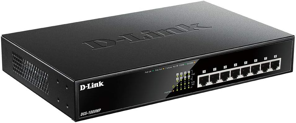 Switch D-Link DGS-1008MP 8 Portas/ RJ-45 10/100/1000 POE - Imagem 2