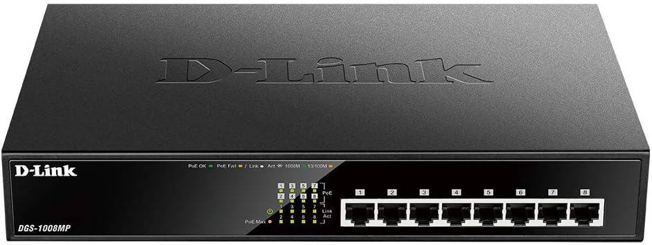 Switch D-Link DGS-1008MP 8 Portas/ RJ-45 10/100/1000 POE