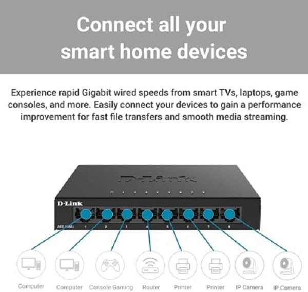 Switch D-Link DGS-108GL 8 Portas/ RJ-45 10/100/1000 - Imagem 3