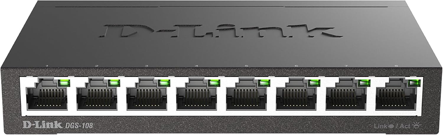 Switch D-Link DGS-108 8 Portas/ RJ-45 10/100/1000