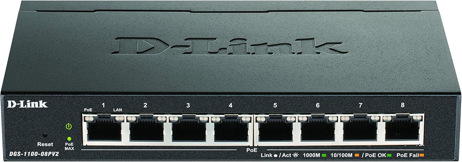 Switch D-Link DGS-1100-08PV2 8 Portas/ RJ-45 10/100/1000 PoE