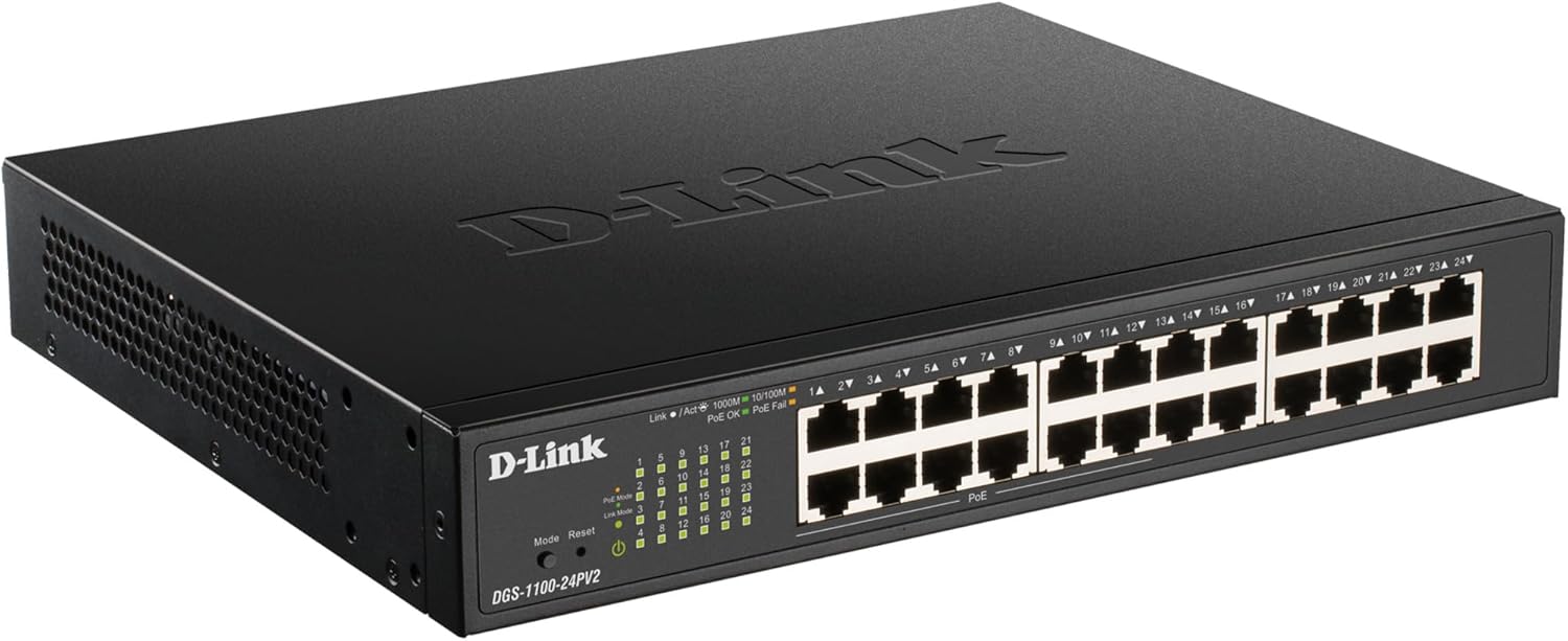 Switch Gerível D-Link DGS-1100-24PV2 24 Portas/ RJ-45 Gigabit 10/100/1000 PoE