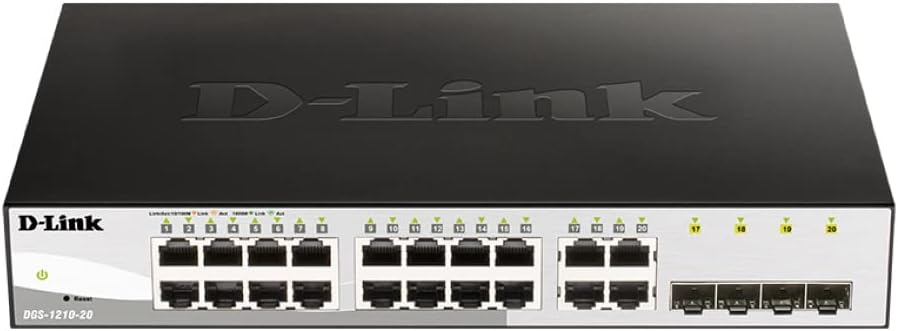Switch D-Link DGS-1210-20/ 20 Portas/ RJ45 10/100/1000/ SFP