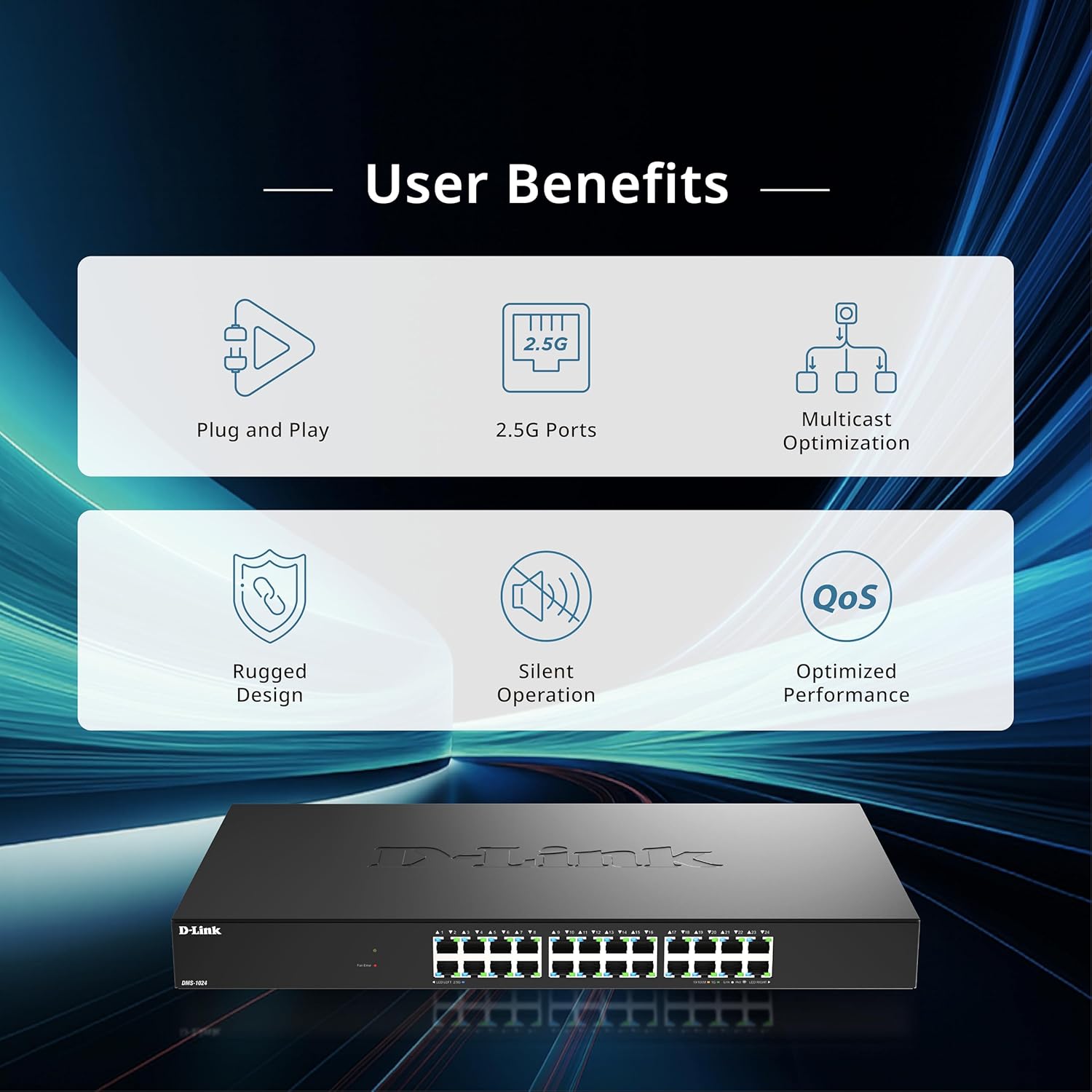 Switch D-Link DMS-1016/E 24 Portas/ RJ-45 Gigabit 10/100/1000 - Imagem 2