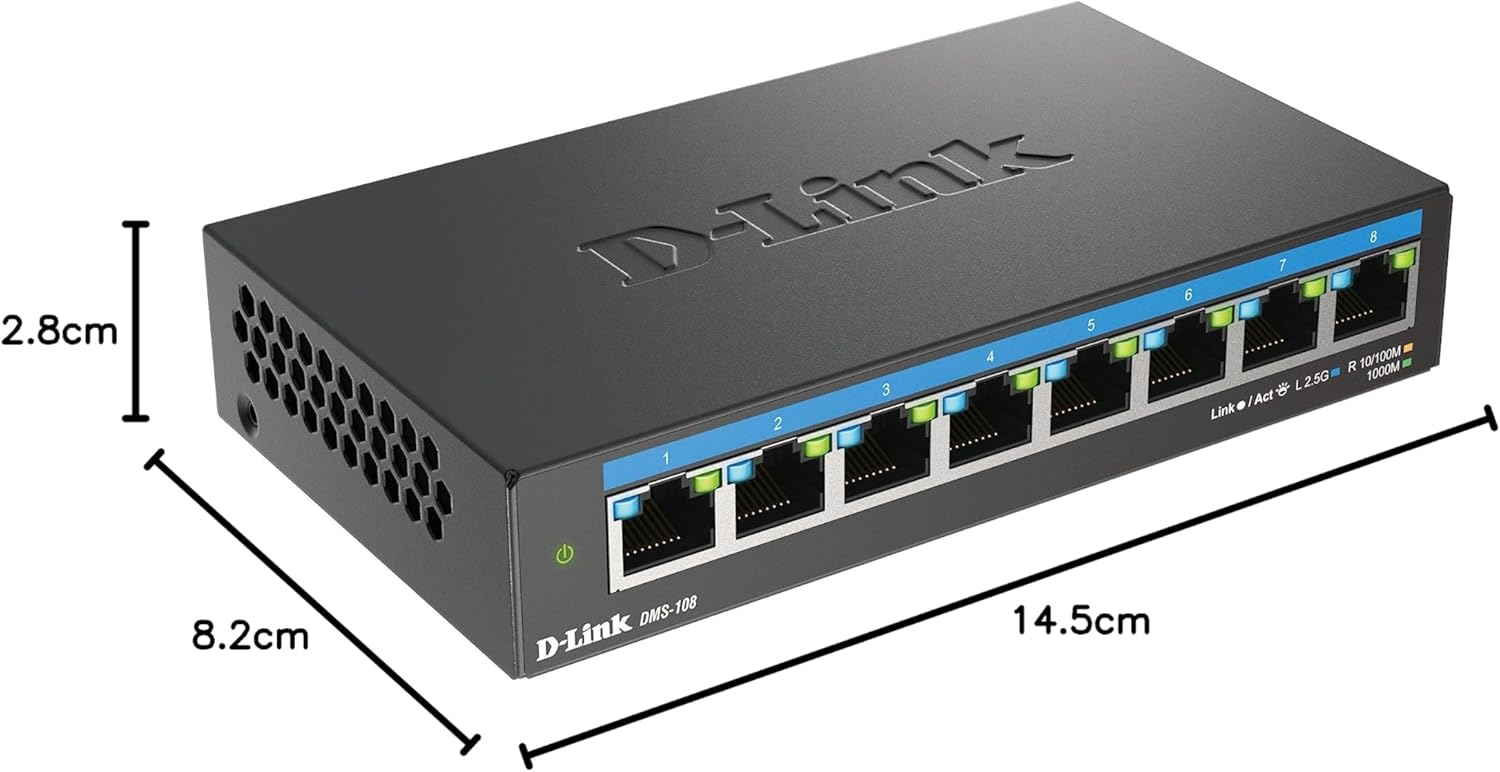 Switch D-Link DMS-108 8 Portas/ RJ-45 10/100/1000/2.5GB - Imagem 5