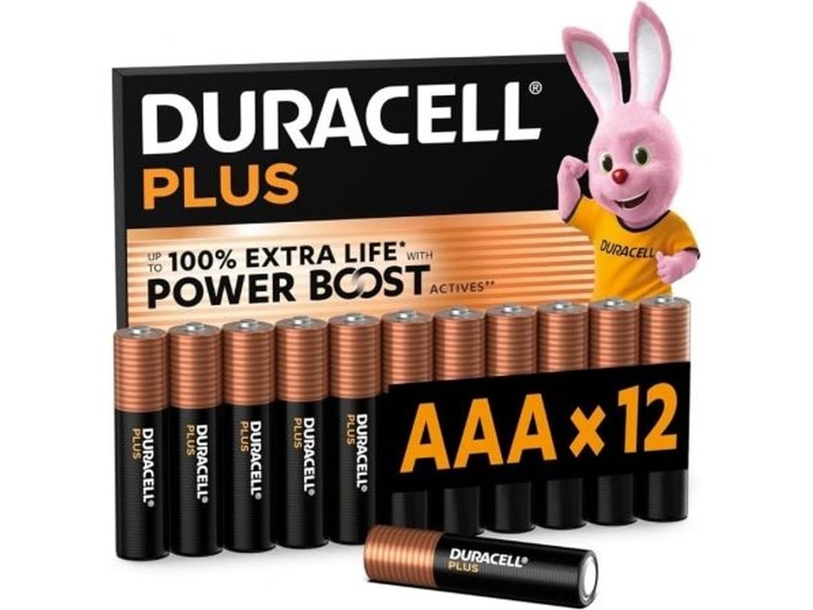 Pack de 12 Pilhas AAA Duracell Plus Power Boost DPBLR3B12/ 1.5V/ Alcalinas