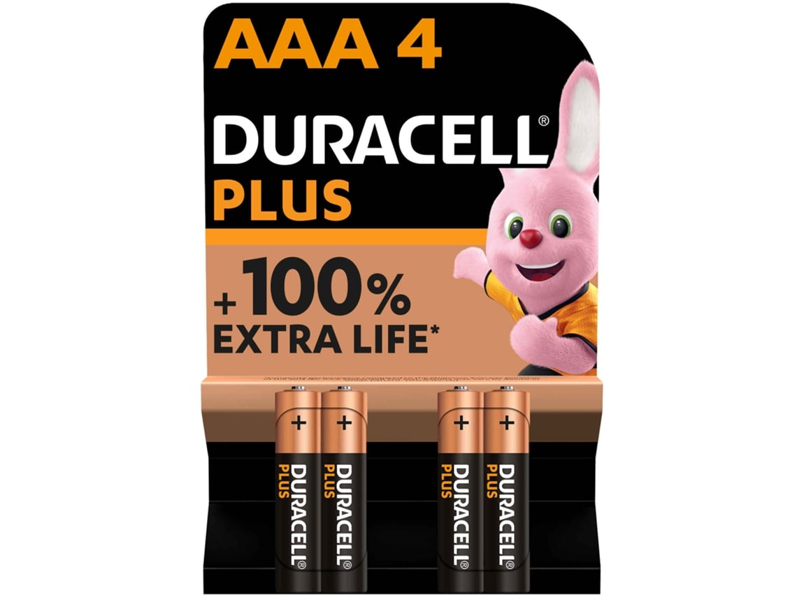 Pack de 4 Pilhas AAA Duracell Plus Power Boost DPBLR3B4/ 1.5V/ Alcalinas