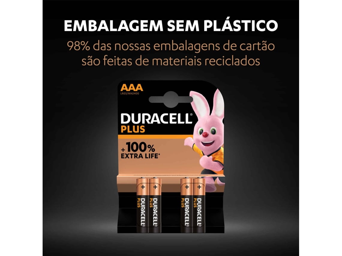 Pack de 4 Pilhas AAA Duracell Plus Power Boost DPBLR3B4/ 1.5V/ Alcalinas - Imagem 2