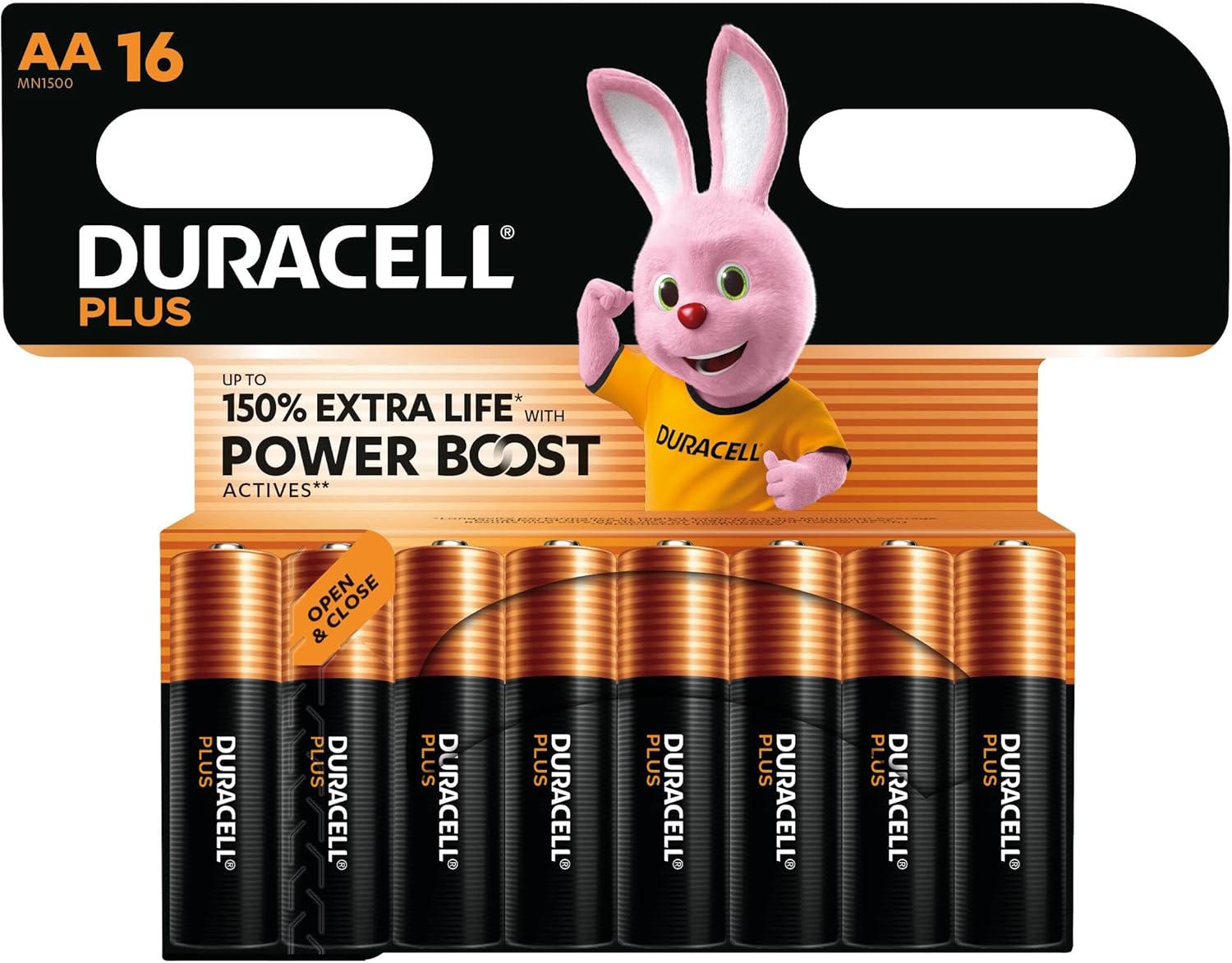 Pack de 16 Pilhas AA Duracell Plus Power Boost DPBLR6B16/ 1.5V/ Alcalinas