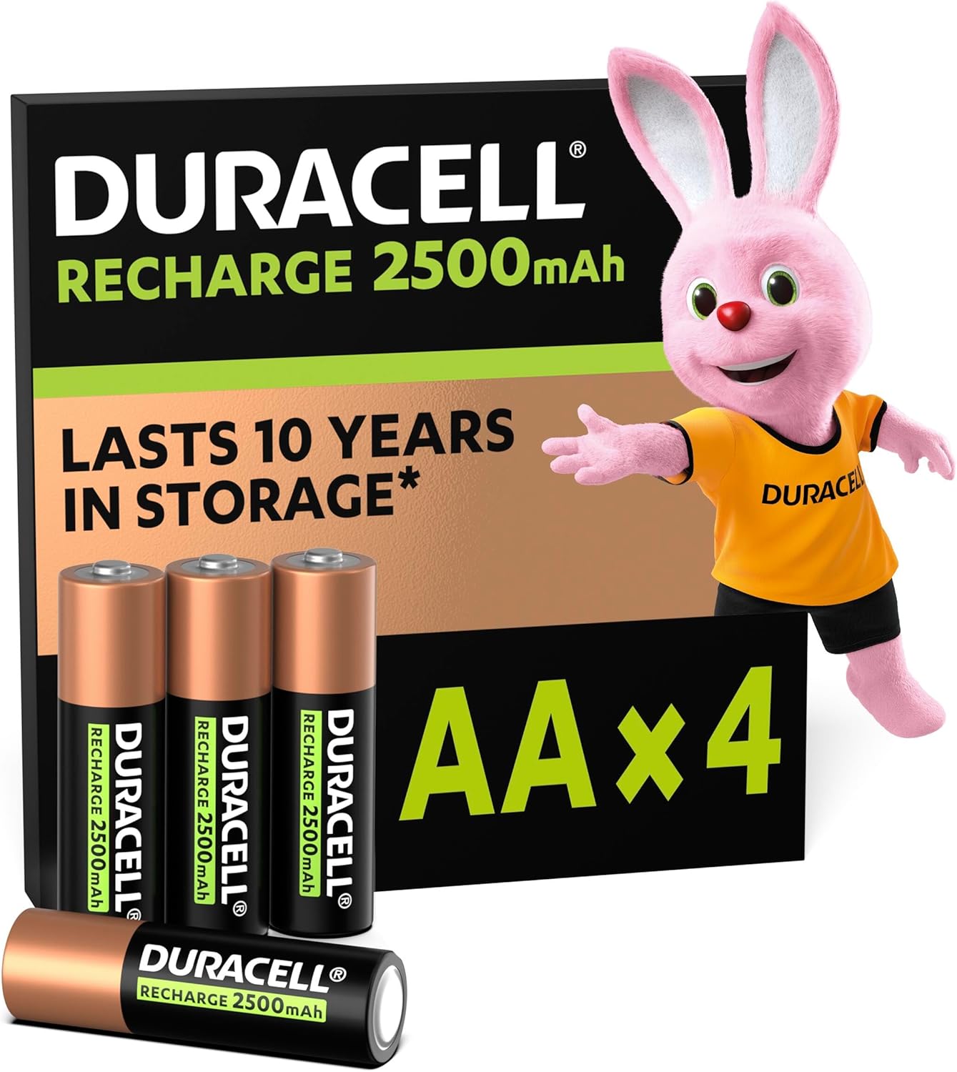 Pack de 4 Pilhas AA Duracell HR06-P/ 1.2V/ Recarregáveis