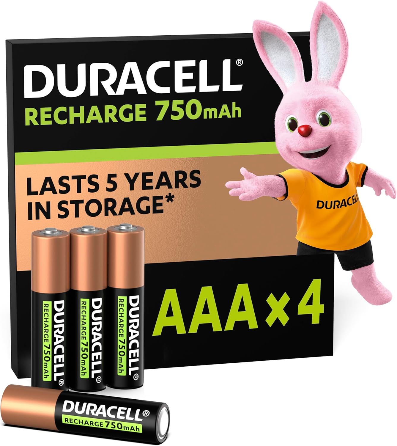 Pack de 4 Pilhas AAA Duracell HR3-B/ 1.2V/ Recarregáveis