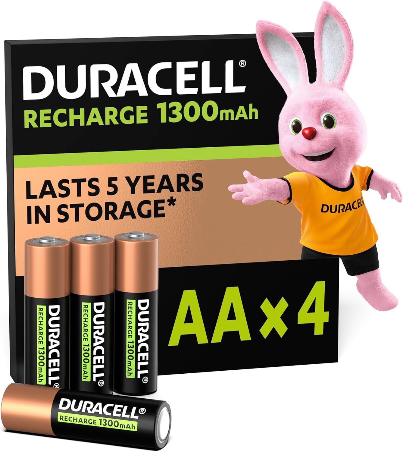 Pack de 4 Pilhas AA Duracell HR6-B/ 1.2V/ Recarregáveis