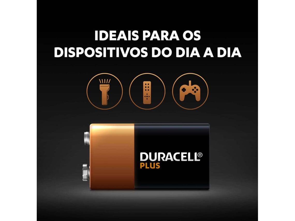 Pilha Duracell Plus MN1604/ 9V/ Alcalina - Imagem 4