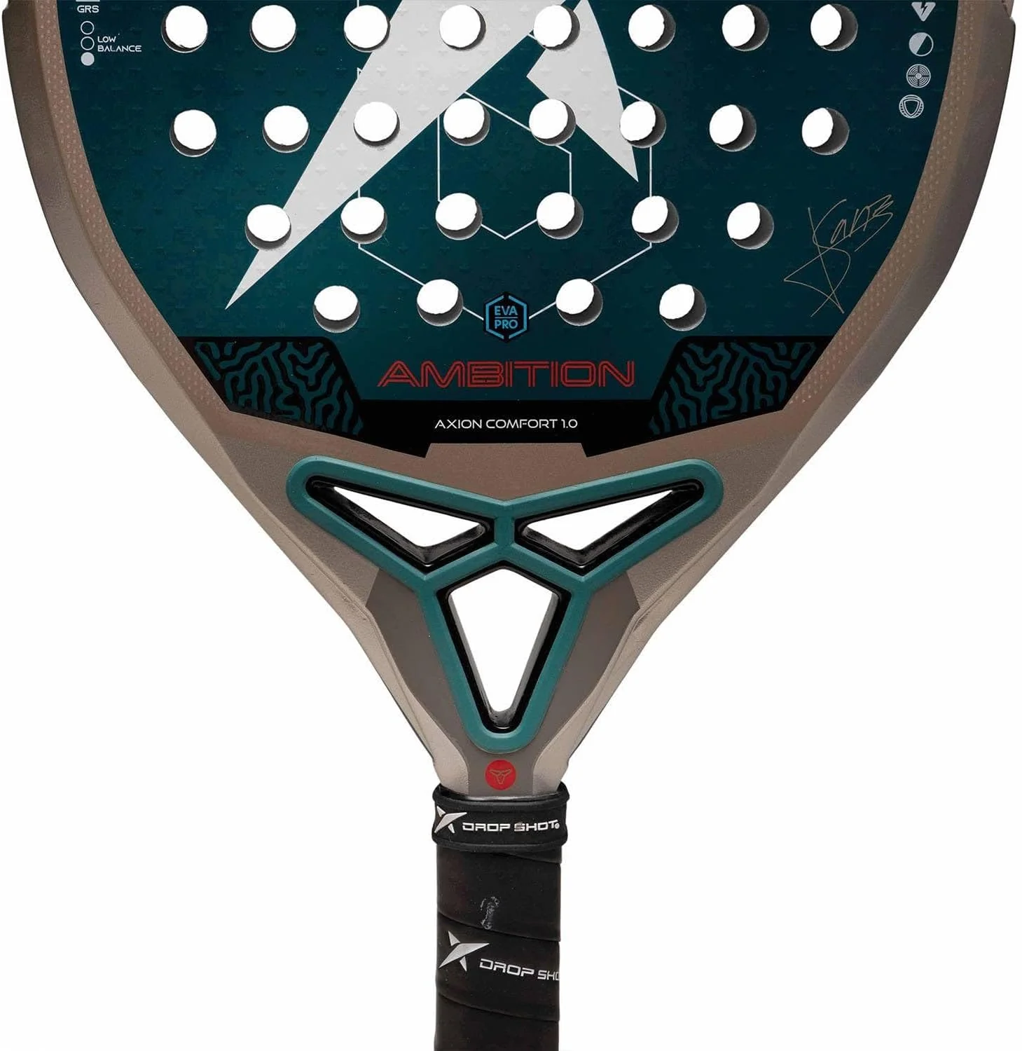 Raquete de Padel Drop Shot Axion Comfort 1.0 2026 Carbono EVA Formato Oversize Castanho e Preto - Imagem 4