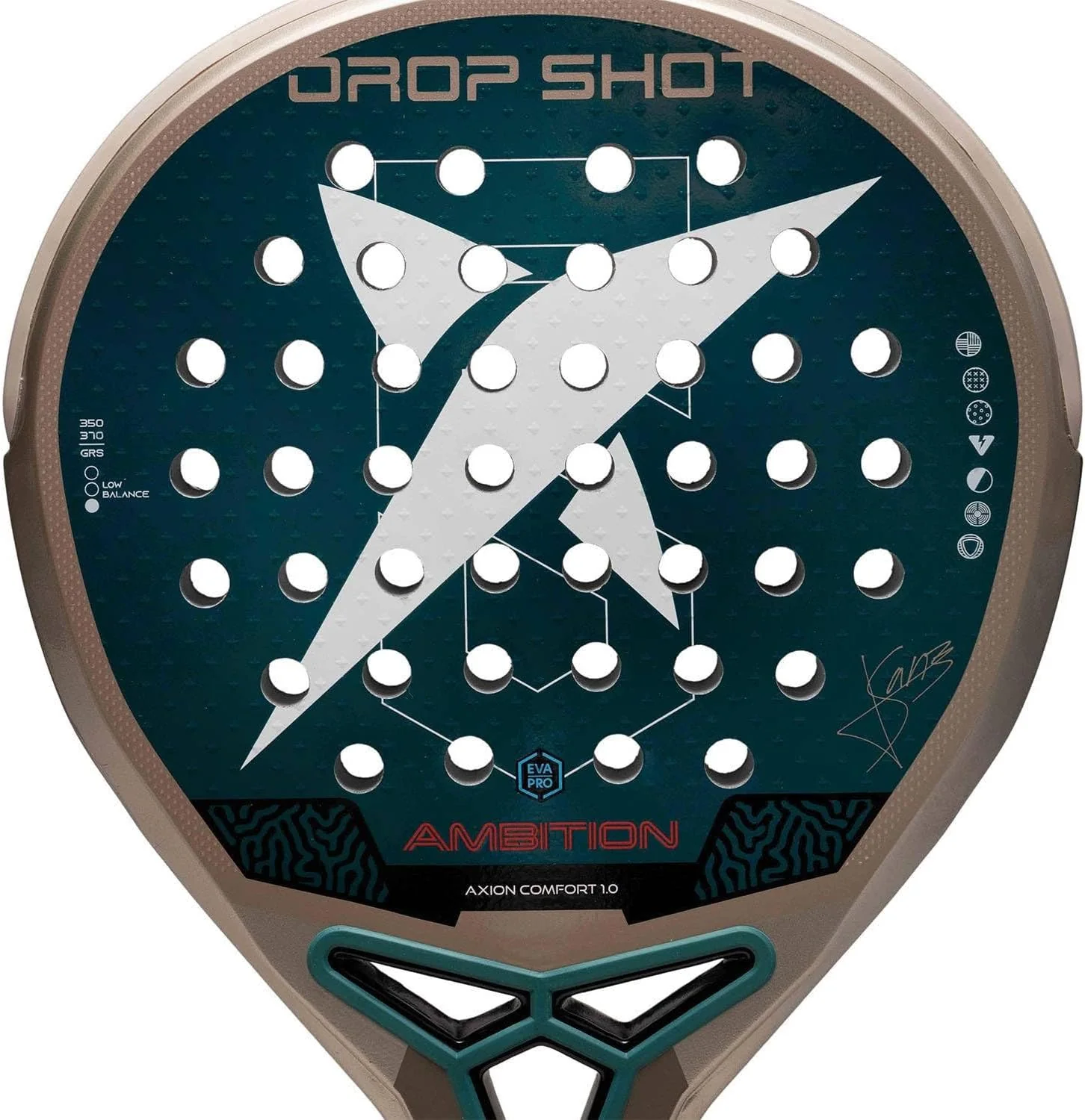 Raquete de Padel Drop Shot Axion Comfort 1.0 2026 Carbono EVA Formato Oversize Castanho e Preto - Imagem 5