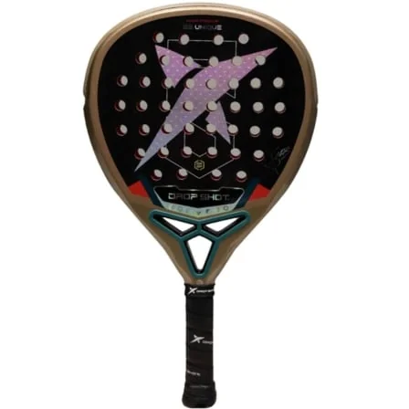 Raquete de Padel Drop Shot Axion Attack Junior Jon Sanz Fibra de Vidro EVA Soft Castanho e Preto
