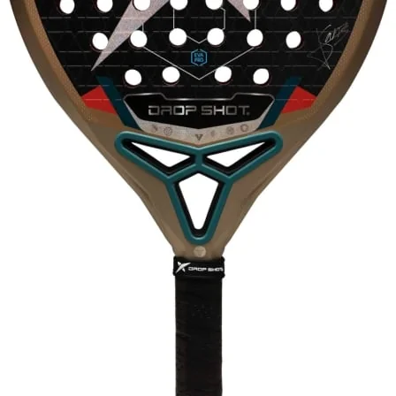 Raquete de Padel Drop Shot Axion Attack Junior Jon Sanz Fibra de Vidro EVA Soft Castanho e Preto - Imagem 4