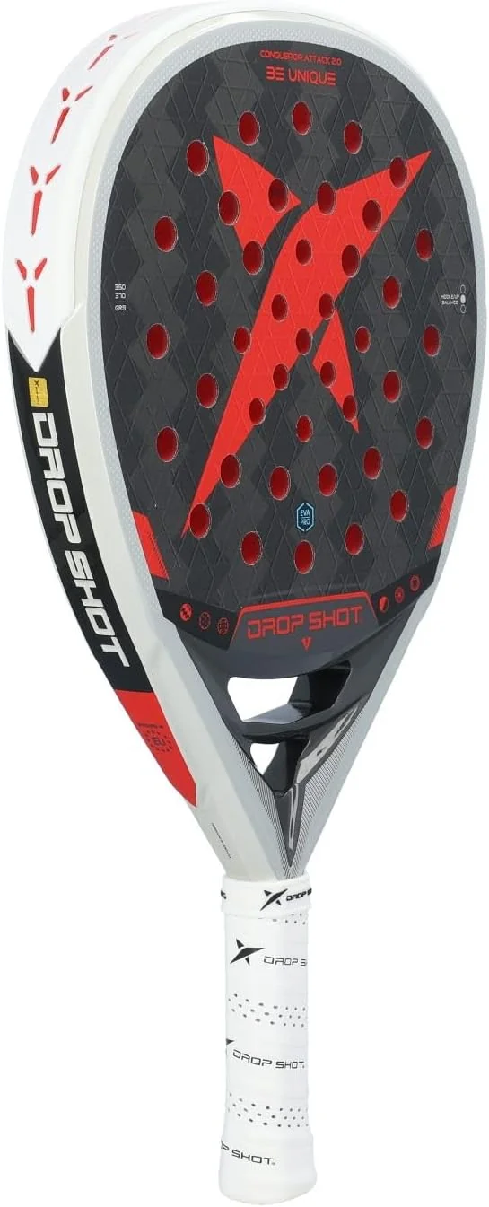 Raquete de Padel Drop Shot Conqueror Attack 2.0 Carbono 24K Twill Eva Pro High Density Formato Lágrima - Imagem 3