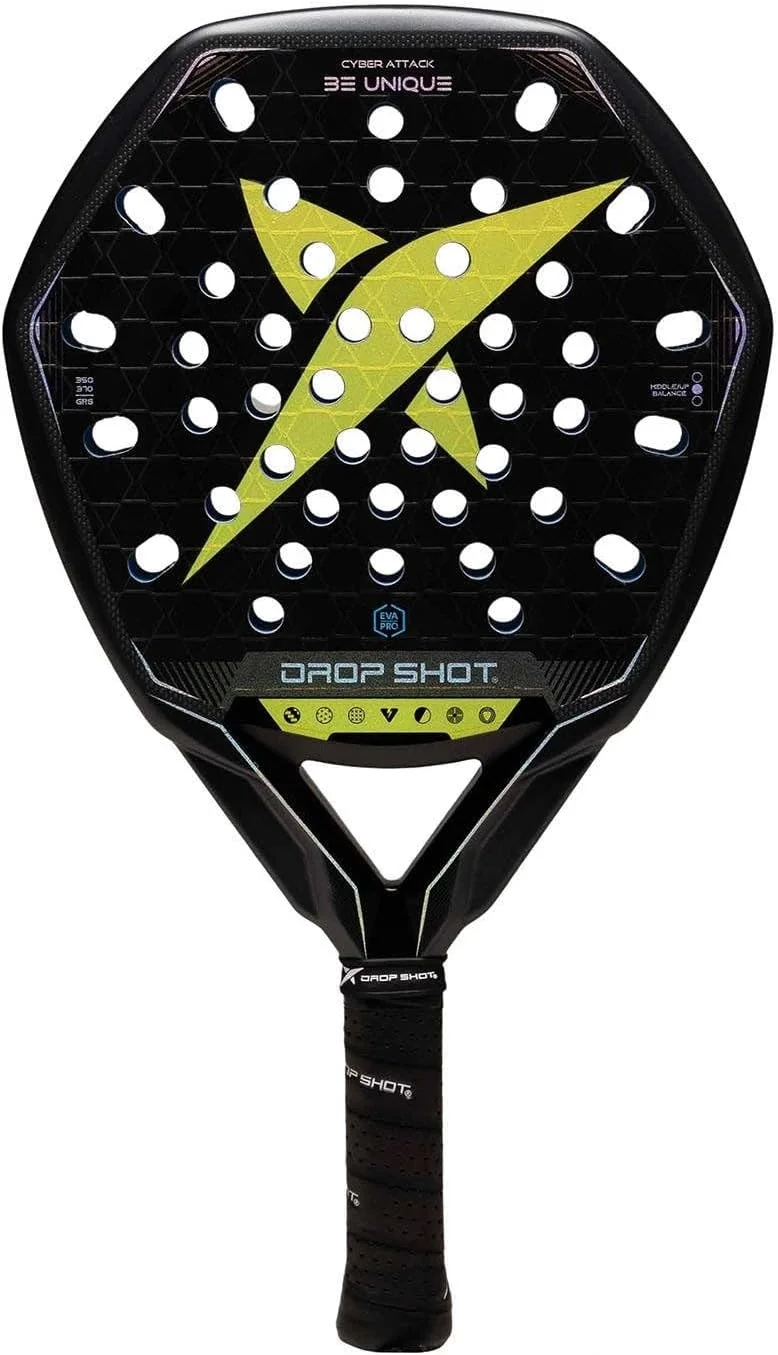 Raquete de Padel Drop Shot Cyber Attack 2026 Carbono 24K Twill Textreme Eva Pro High Density Formato Lágrima