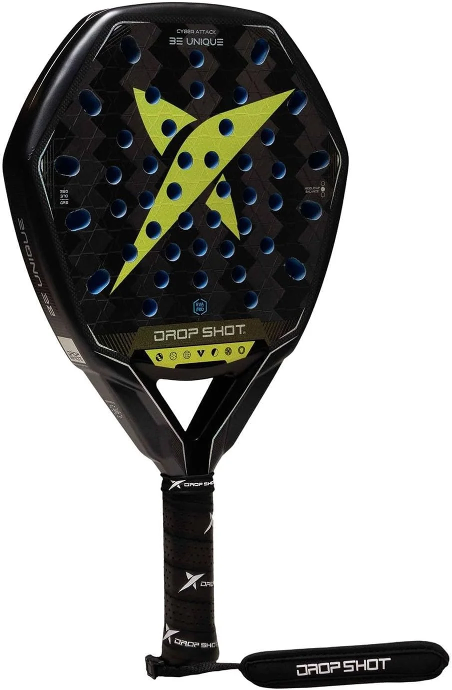 Raquete de Padel Drop Shot Cyber Attack 2026 Carbono 24K Twill Textreme Eva Pro High Density Formato Lágrima - Imagem 3