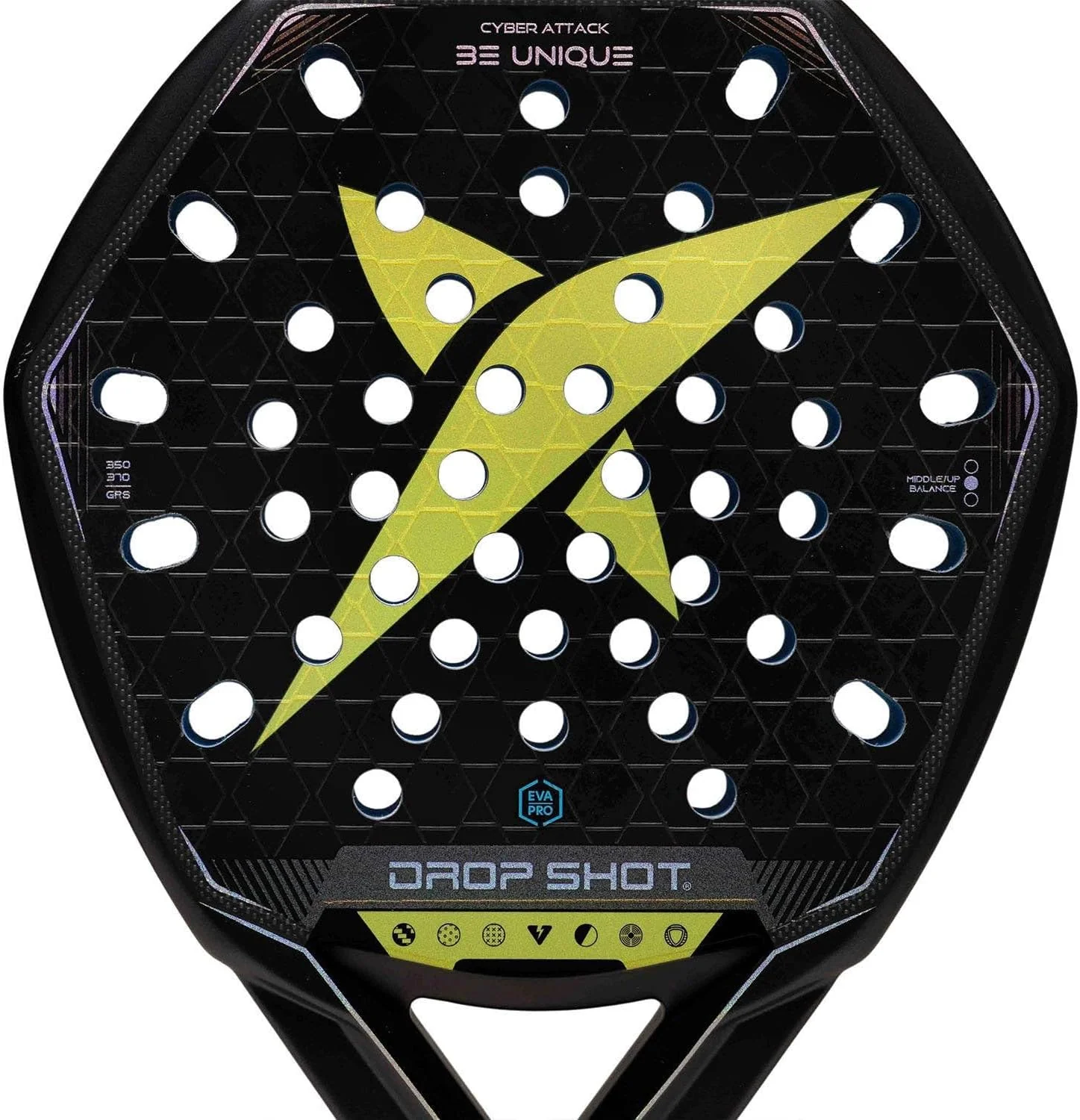 Raquete de Padel Drop Shot Cyber Attack 2026 Carbono 24K Twill Textreme Eva Pro High Density Formato Lágrima - Imagem 6