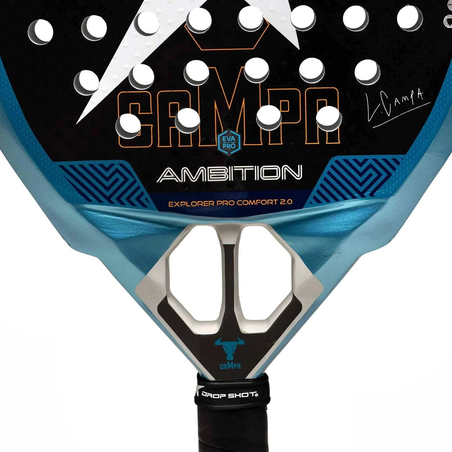 Raquete de Padel Drop Shot Explorer Pro Confort 2.0 2026 Lucas Campagnolo Carbono 3K EVA Pro Azul e Preto - Imagem 5