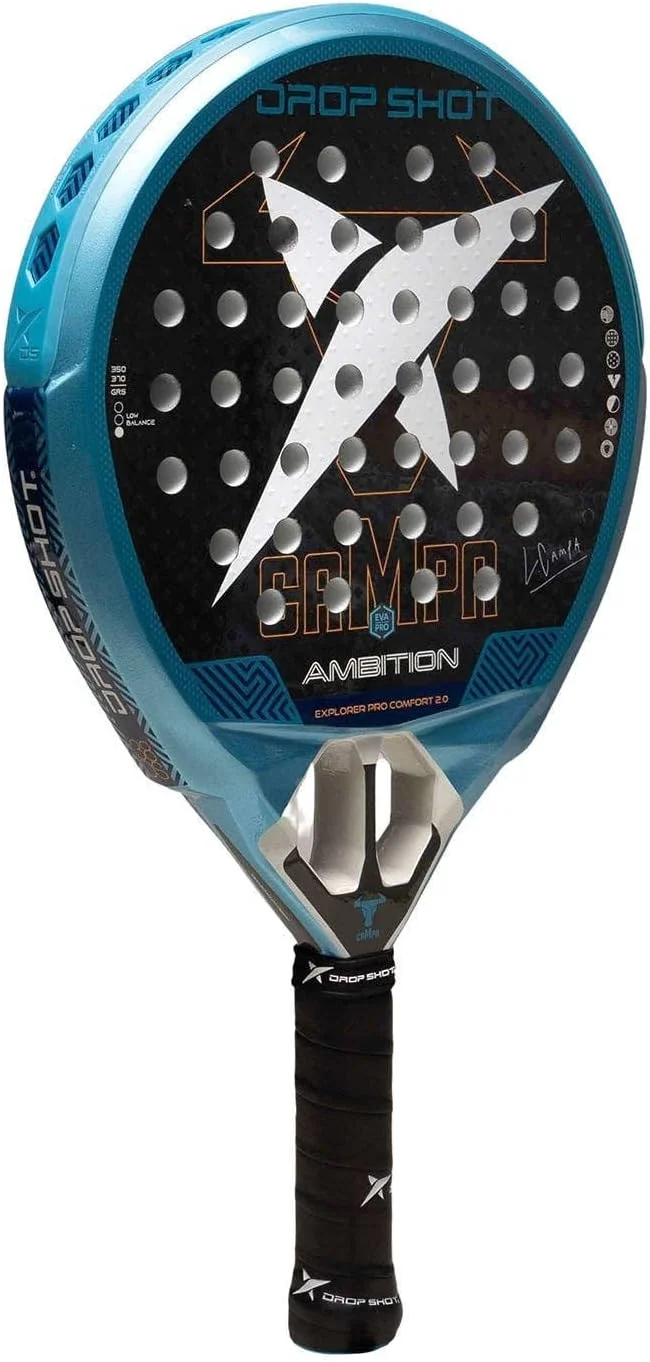 Raquete de Padel Drop Shot Explorer Pro Confort 2.0 2026 Lucas Campagnolo Carbono 3K EVA Pro Azul e Preto - Imagem 2