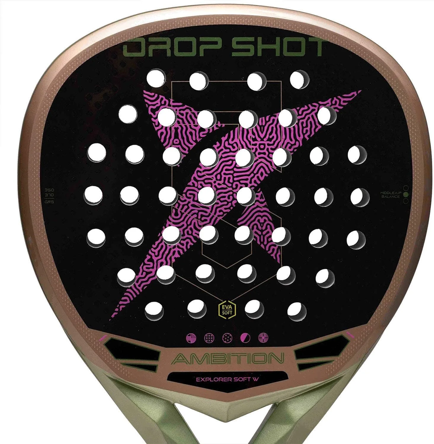 Raquete de Padel Drop Shot Explorer Soft Woman 2026 Formato Lágrima 355-365g Castanho e Roxo - Imagem 5