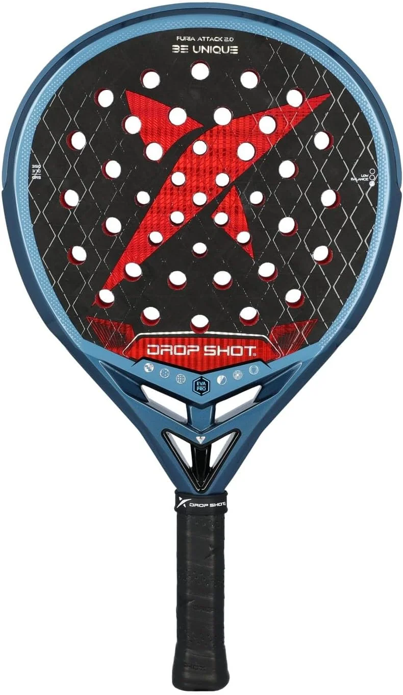 Raquete de Padel Drop Shot Furia Attack 2.0 Lágrima Carbono 350-370g 38mm