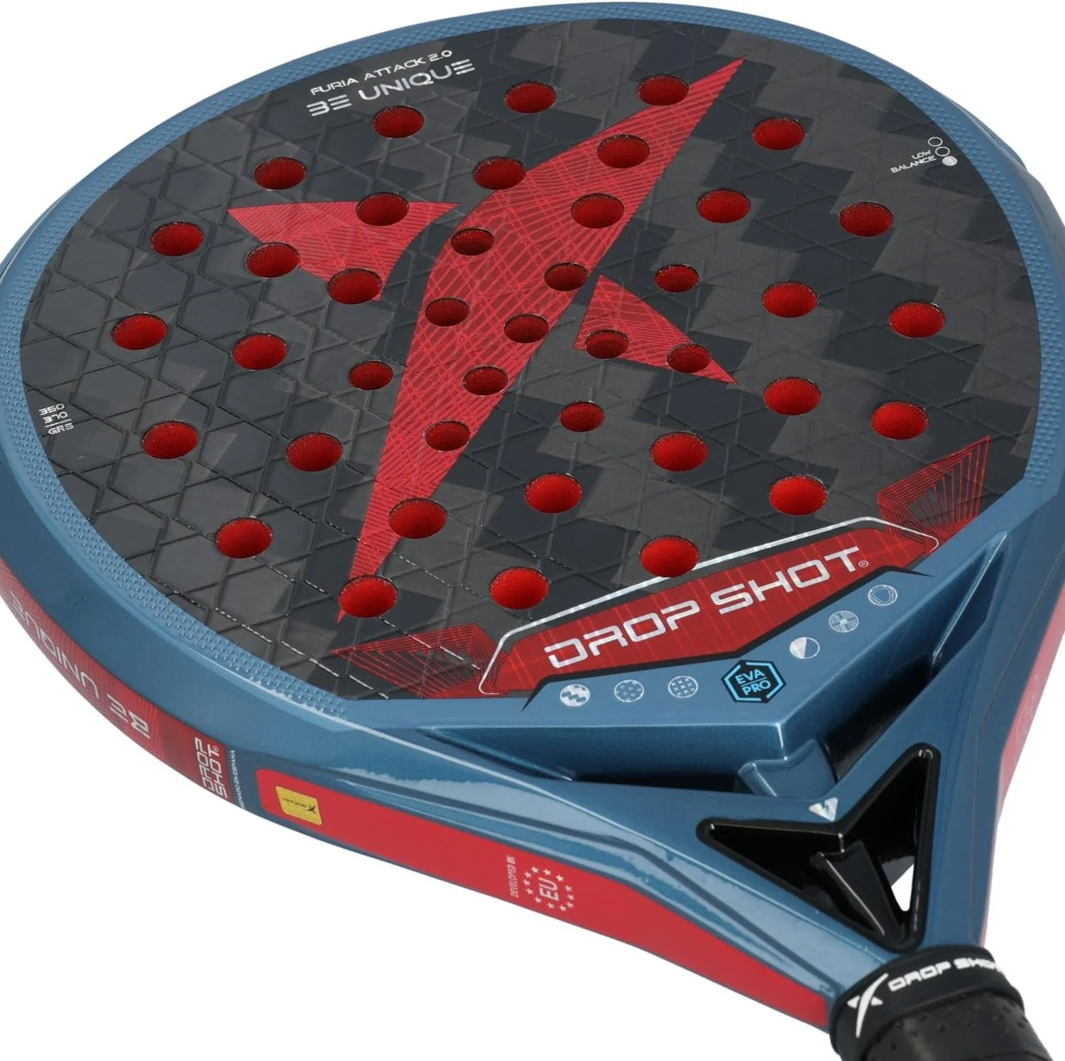 Raquete de Padel Drop Shot Furia Attack 2.0 Lágrima Carbono 350-370g 38mm - Imagem 6
