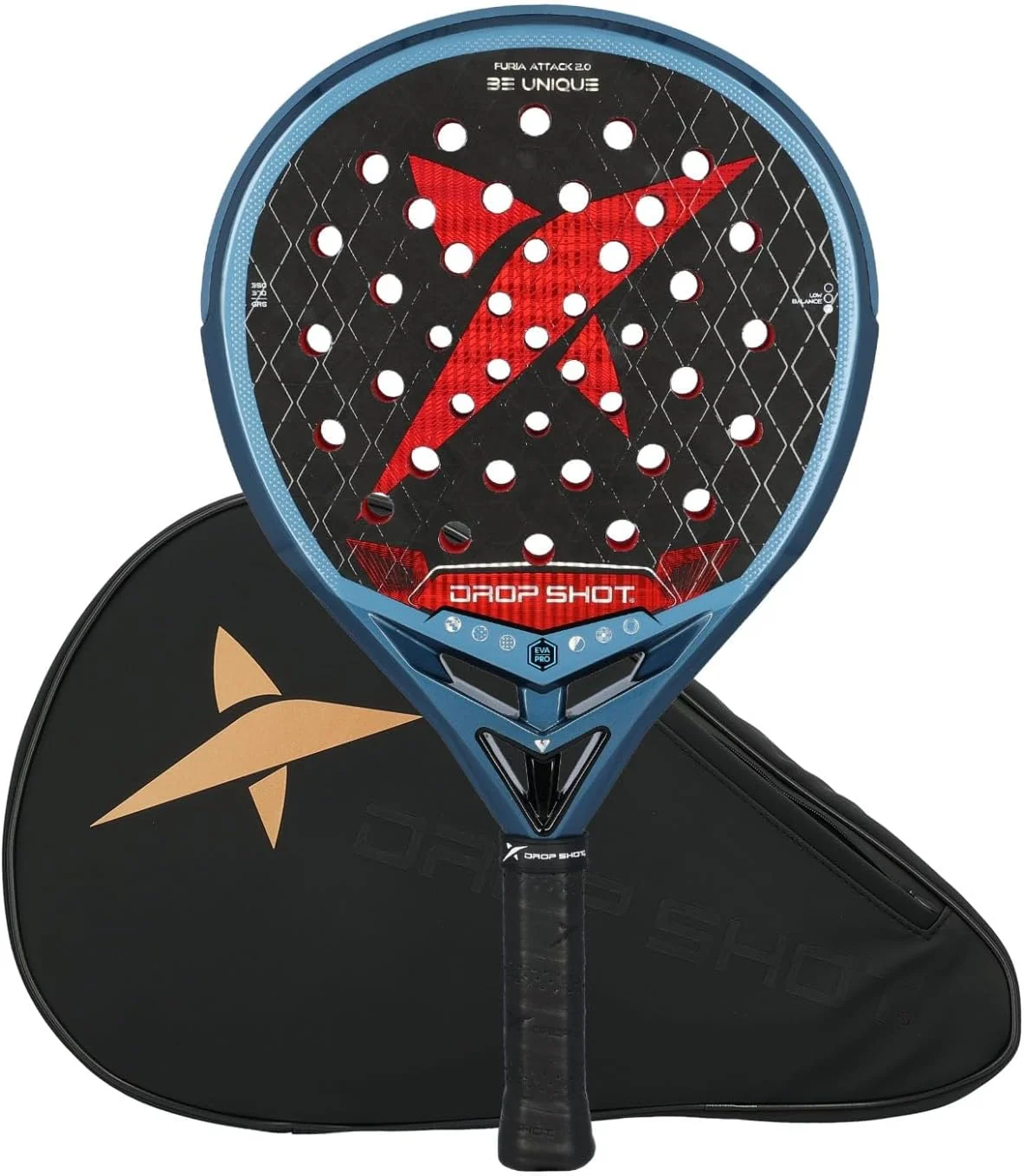 Raquete de Padel Drop Shot Furia Attack 2.0 Lágrima Carbono 350-370g 38mm - Imagem 9