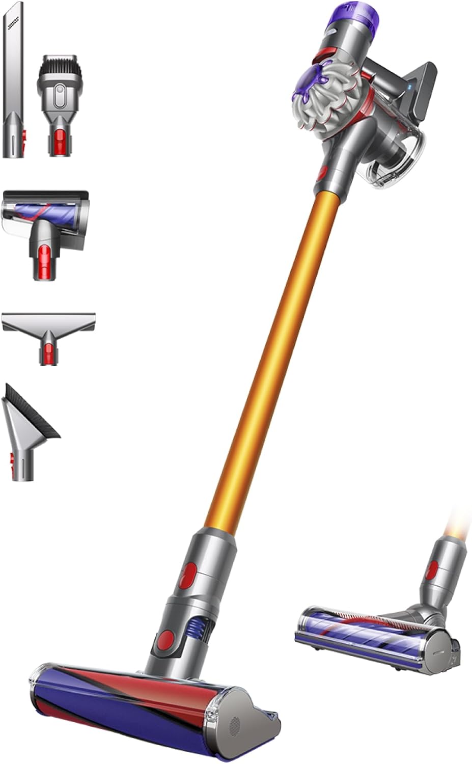 Aspirador Vertical Dyson V8 Absolute 115W Autonomia 40 Minutos Prateado/Amarelo